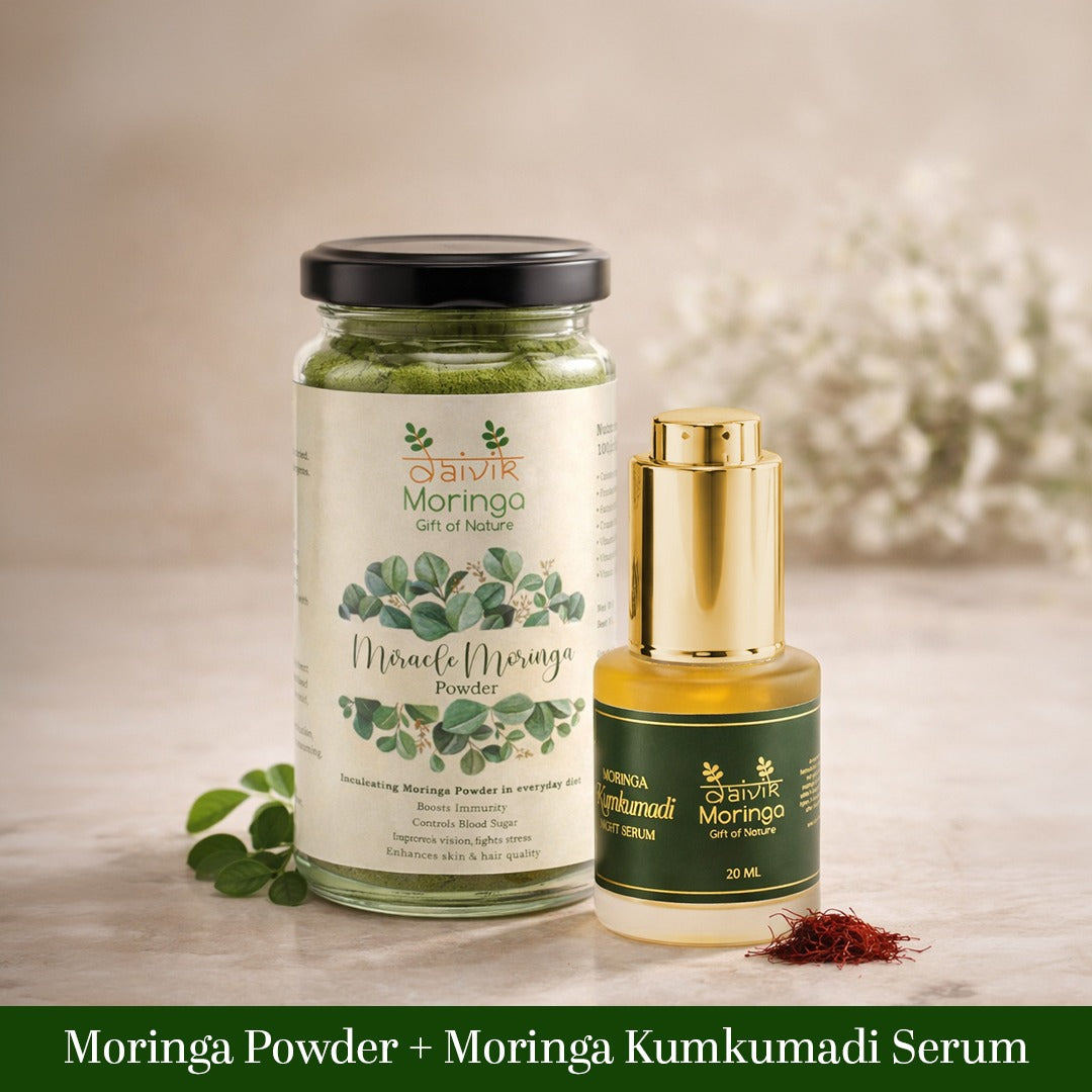 Miracle Moringa Powder 120g and Kumkumadi Night Serum 20ml