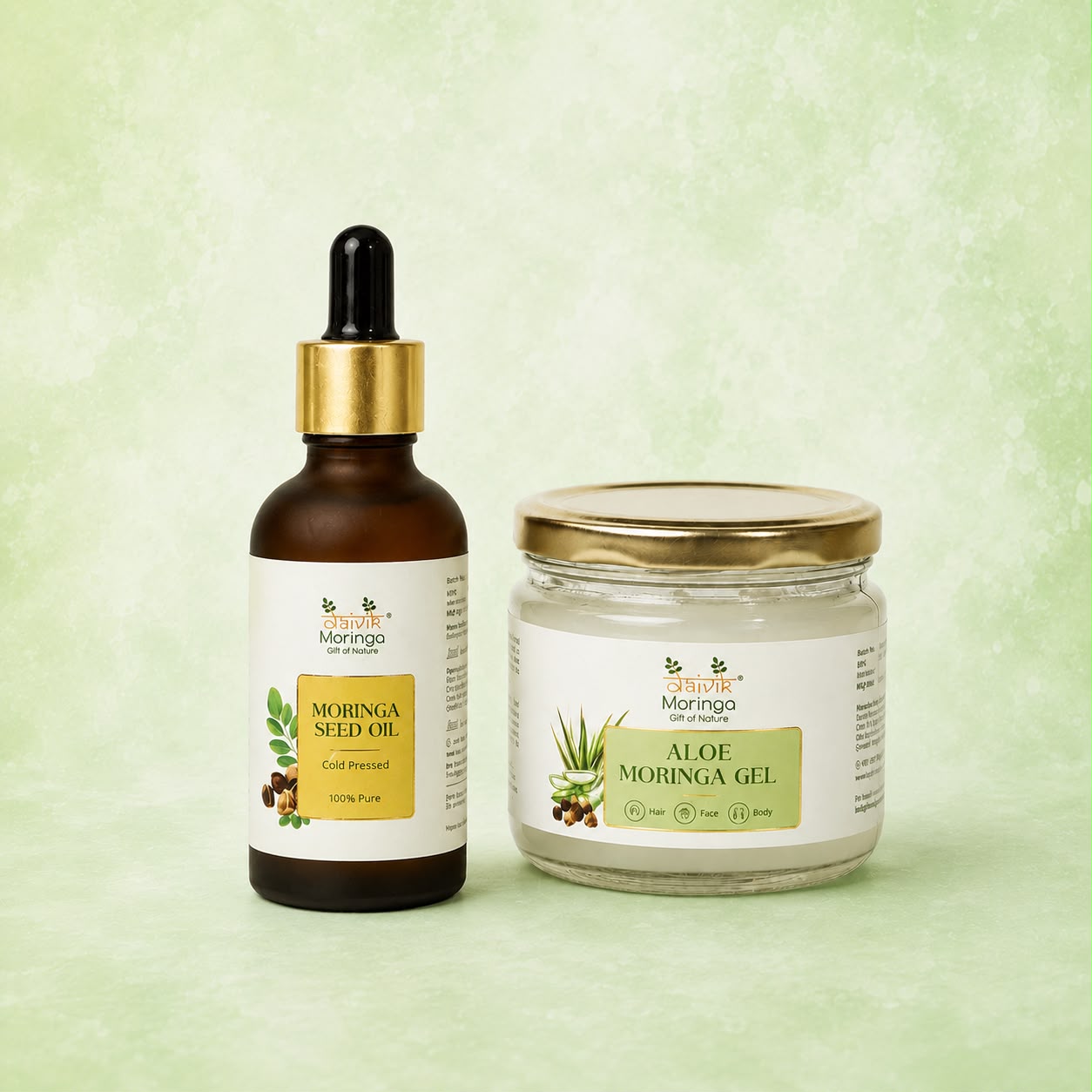 Cold pressed Moringa seed oil 30ml and Aloemoringa gel 110g