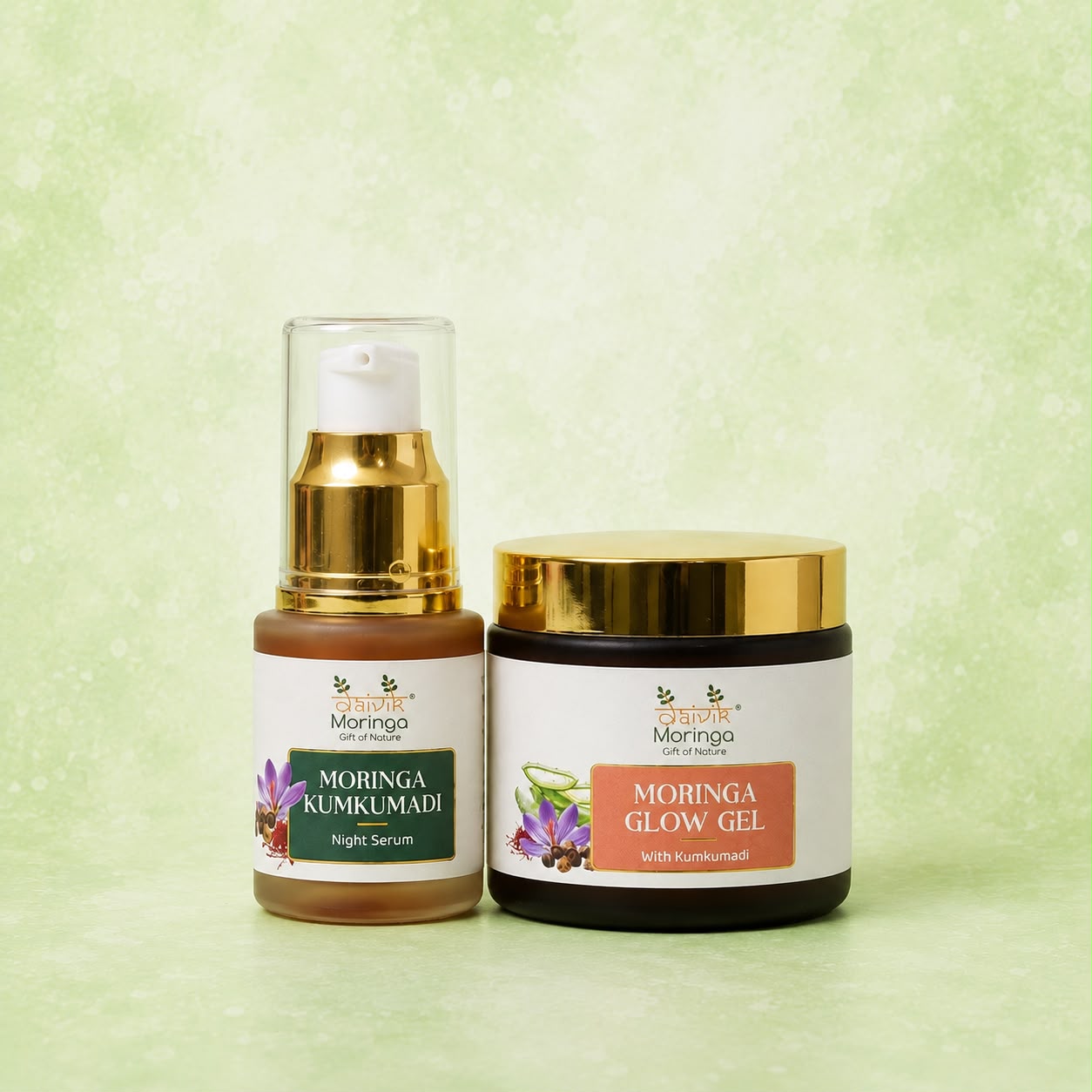 Moringa Glow Gel and Kumkumadi Night Serum