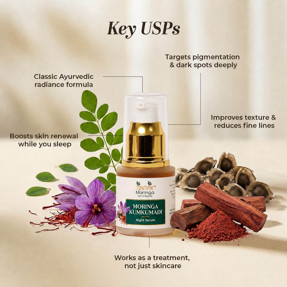 Moringa Kumkumadi Night Serum