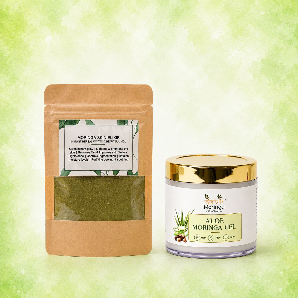 Aloe moringa gel 110g and Skin Elixir 50g
