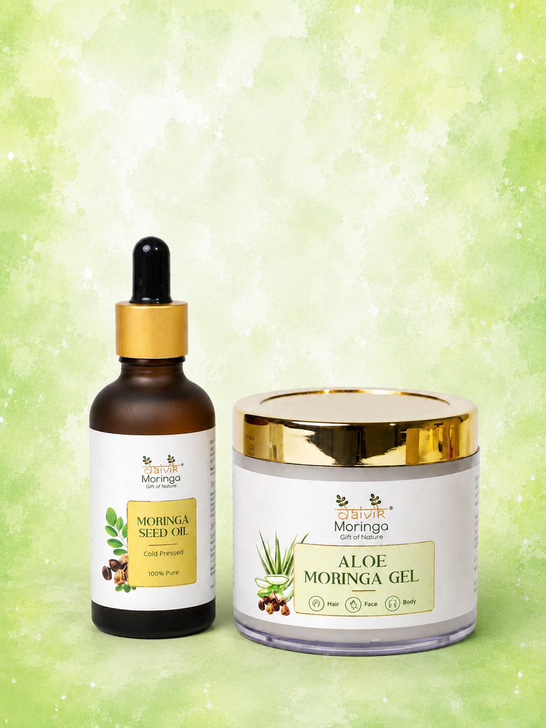 Cold pressed Moringa seed oil 30ml and Aloemoringa gel 110g