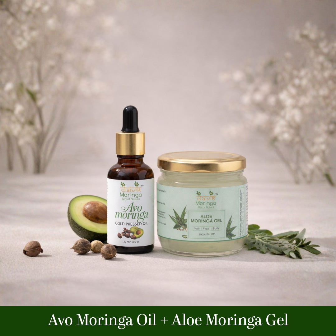 Aloe moringa gel 110g and Avomoringa oil 30ml – Daivik Moringa Store